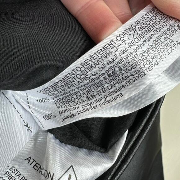 ZARA NWOT Black Faux Leather Rainbow Studded Rhinestone Biker Moto Jacket Medium - Picture 15 of 15